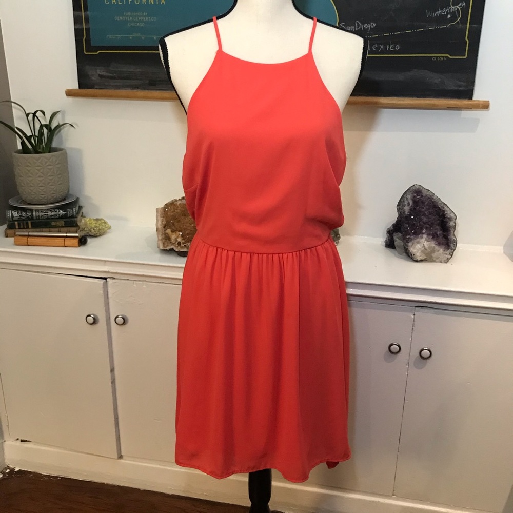 NWT Needle & Thread | orange midi dress L